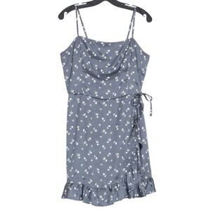 Hollister Dress Faux Wrap Floral Y2K Cottage Prairie Romantic Boho Fairy Large